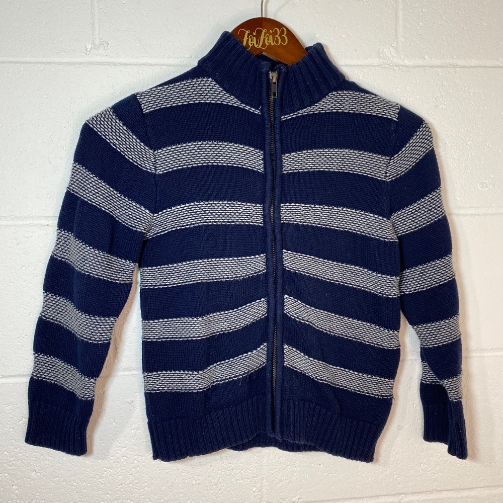 Gymboree Navy Striped Zip up Cardigan Jacket